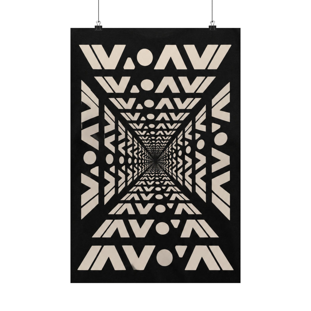 Geometric Tunnel Optical Illusion Matte Poster | Vertical Wall Art